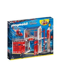 Parque De Bomberos Con Sonido Y Helicóptero Playmobil  