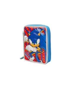 Cartuchera Pvc Sonic team knuckles 2 Pisos Incluye Utiles SO220