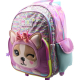 Mochila Escolar Con Carro Mushi Sparkle Rosa 16 Pulgadas