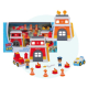 Set Estacion Bombero Y Policia Con 2 Figuras Y Accesorios